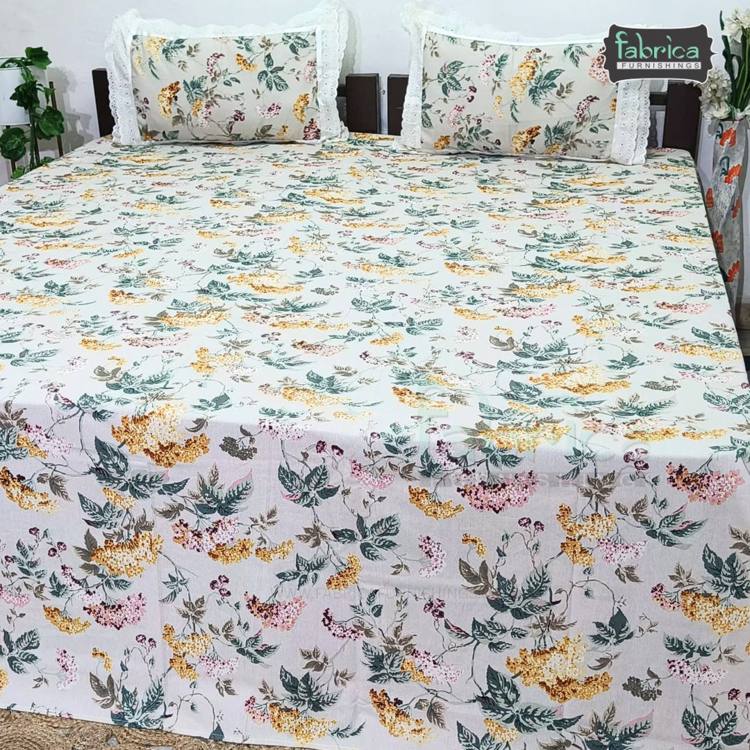 Traditional Anokhi Prints Pure Cotton King Size Lacework  Bedsheet