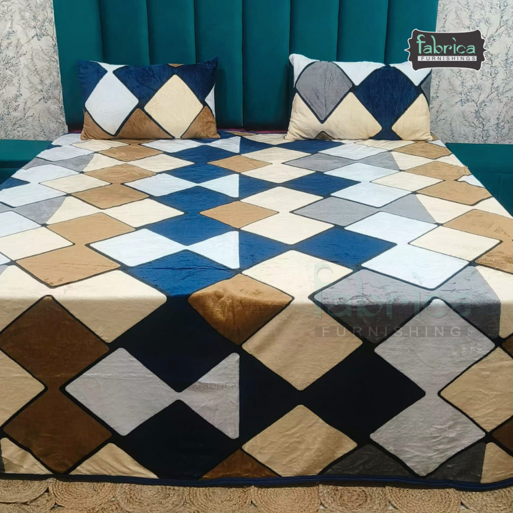 Premium Double bed Winter Embossed Bedsheet Set
