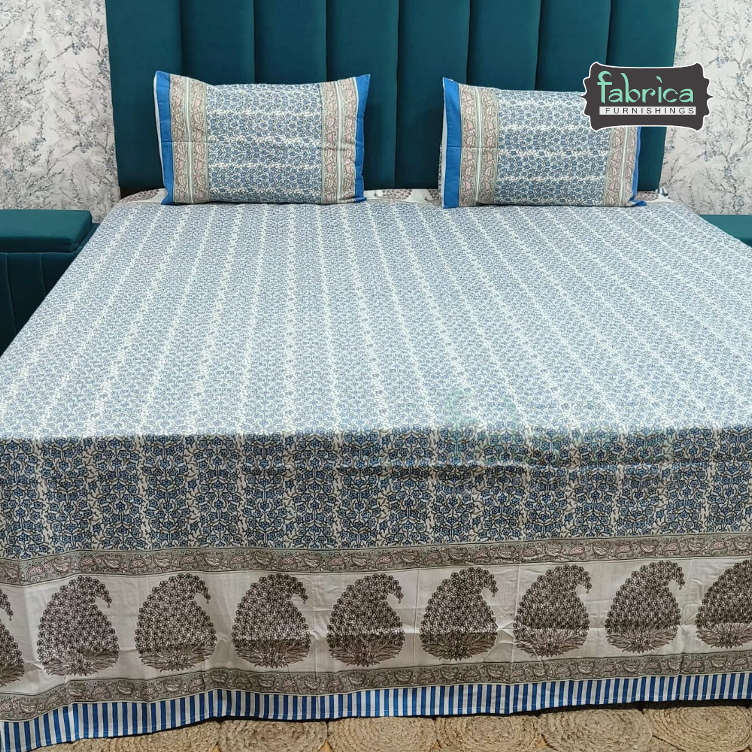 Mughal Utsav Printed Pure Cotton King Size Bedsheet