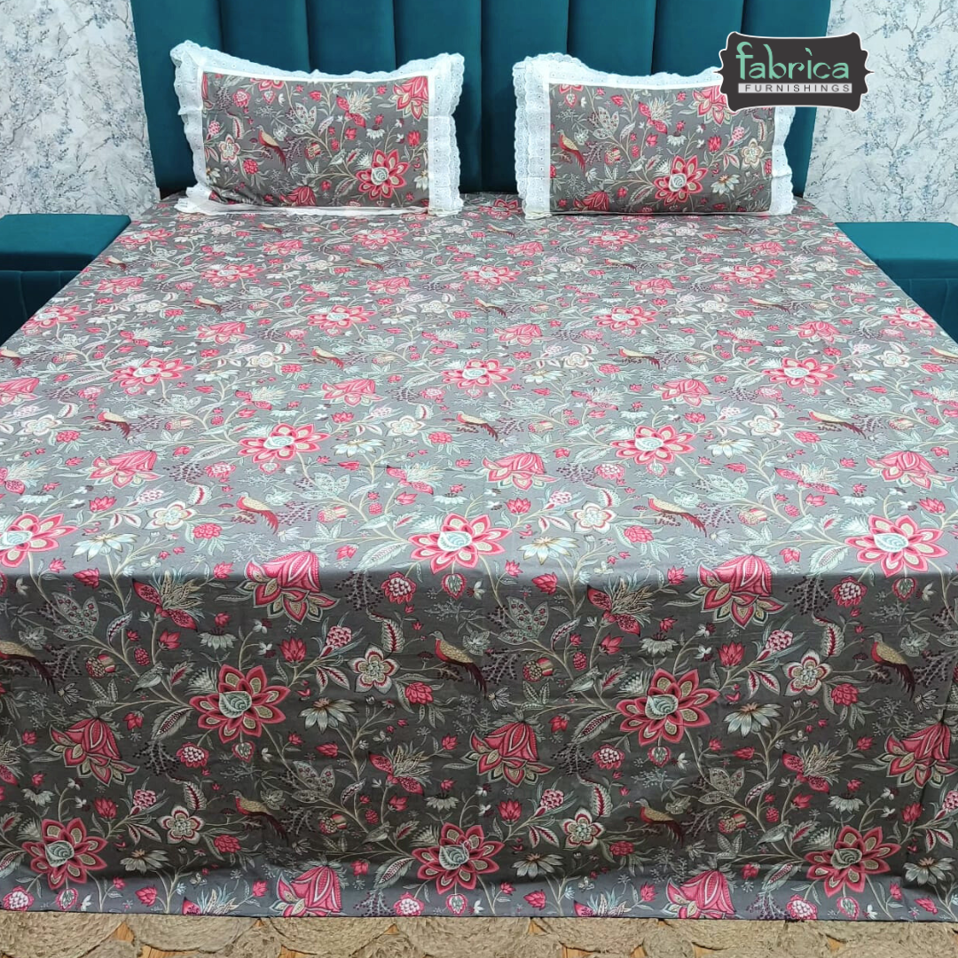 Traditional Anokhi Prints Pure Cotton King Size Lacework  Bedsheet