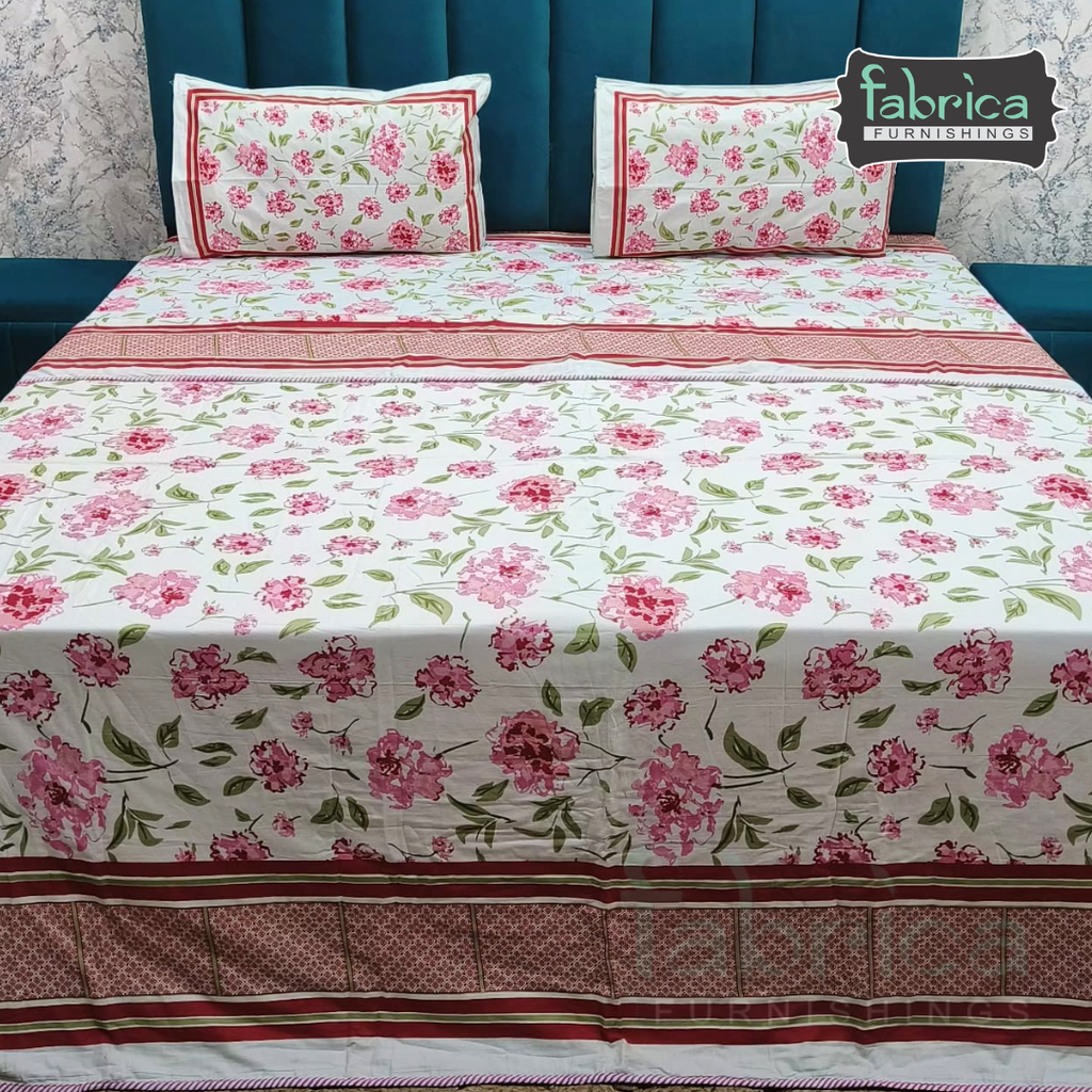 Discharge Printed Pure cotton King Size 4 pcs Bedding Set