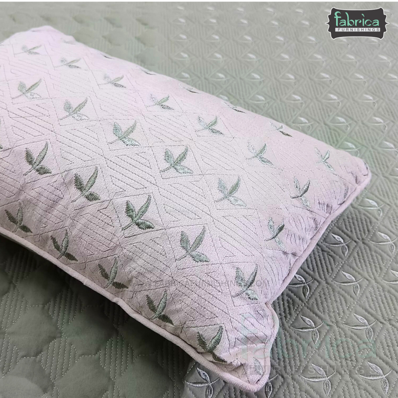 Monarch Quilted Embroidered 5 Piece Bedding Set