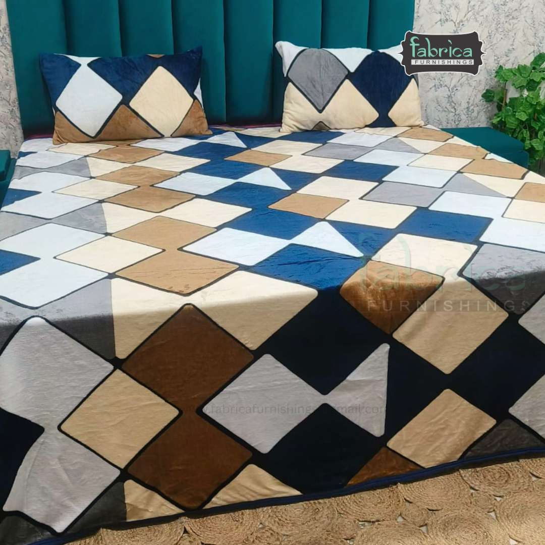 Premium Double bed Winter Embossed Bedsheet Set