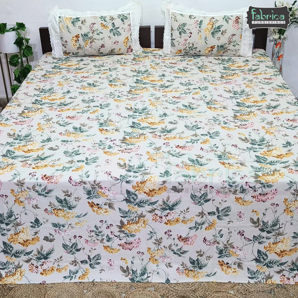 Traditional Anokhi Prints Pure Cotton King Size Lacework  Bedsheet