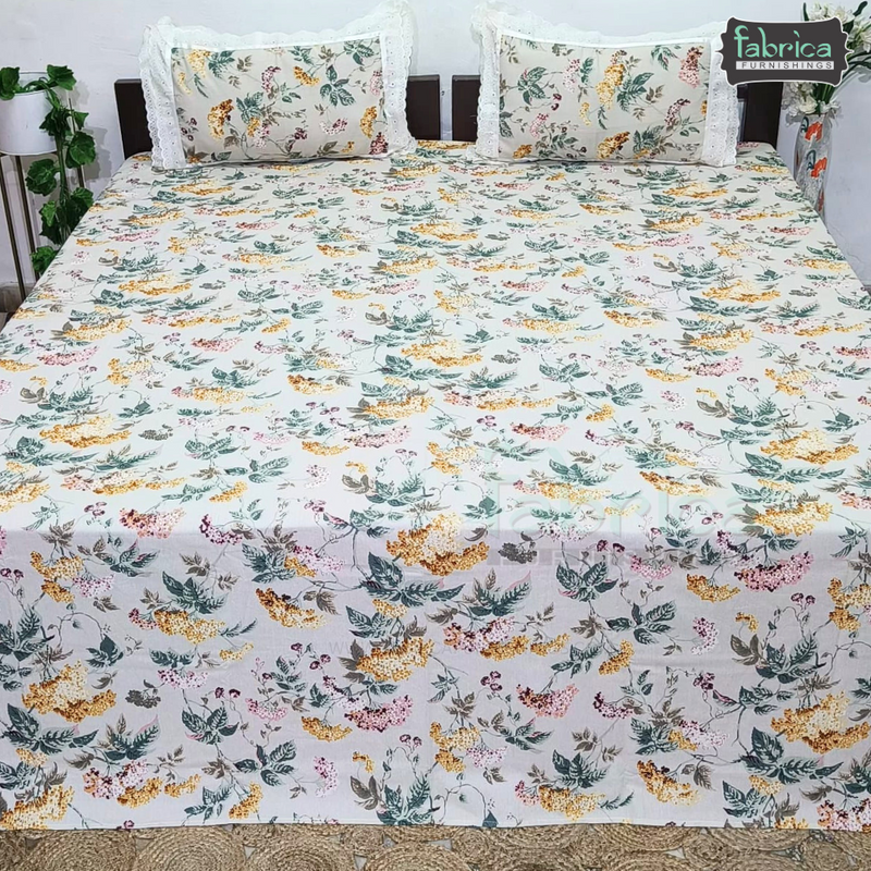 Traditional Anokhi Prints Pure Cotton King Size Lacework  Bedsheet