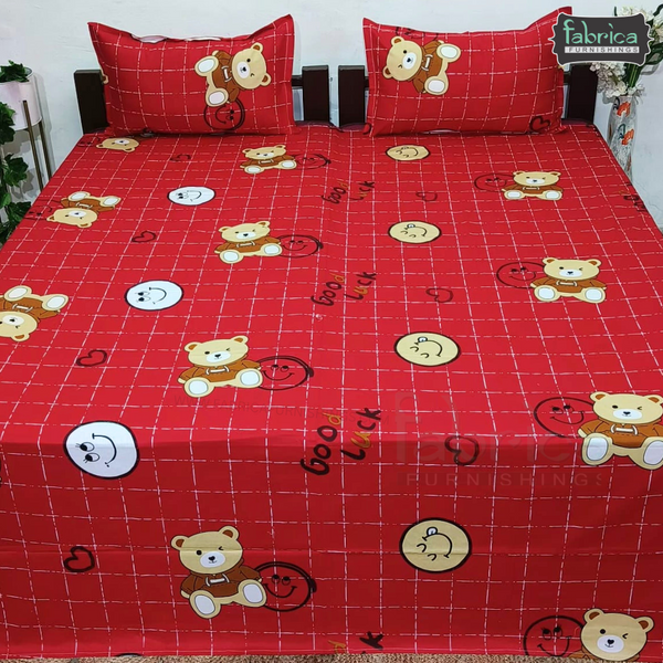 Fabby Home cartoon Print Cotton Double Bedsheet