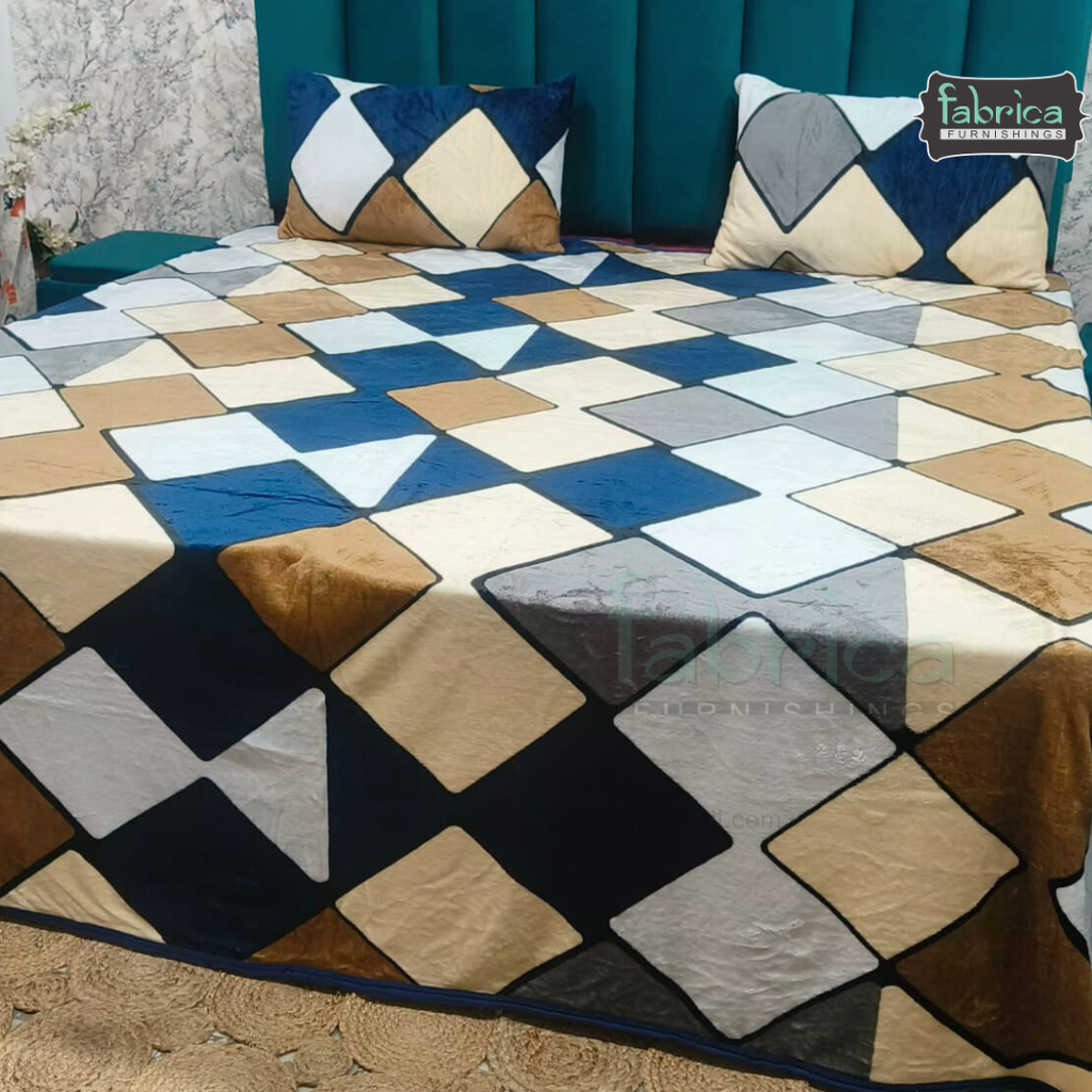 Premium Double bed Winter Embossed Bedsheet Set