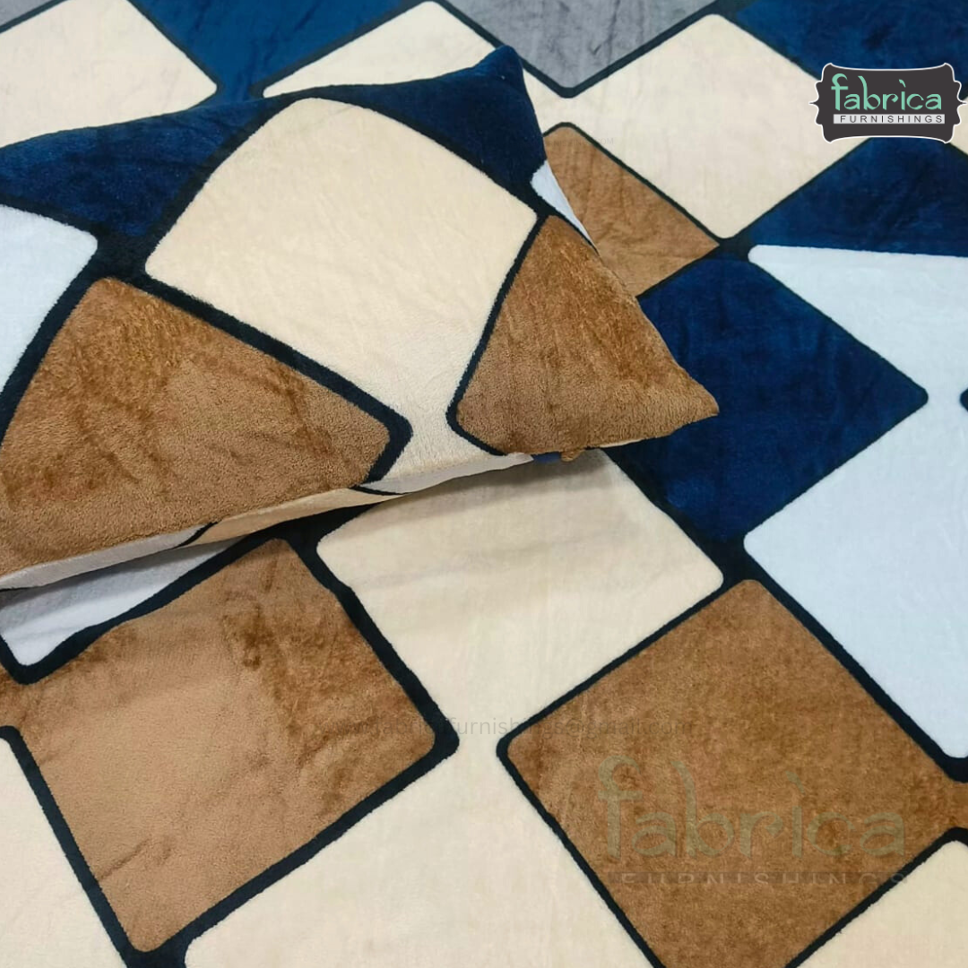 Premium Double bed Winter Embossed Bedsheet Set