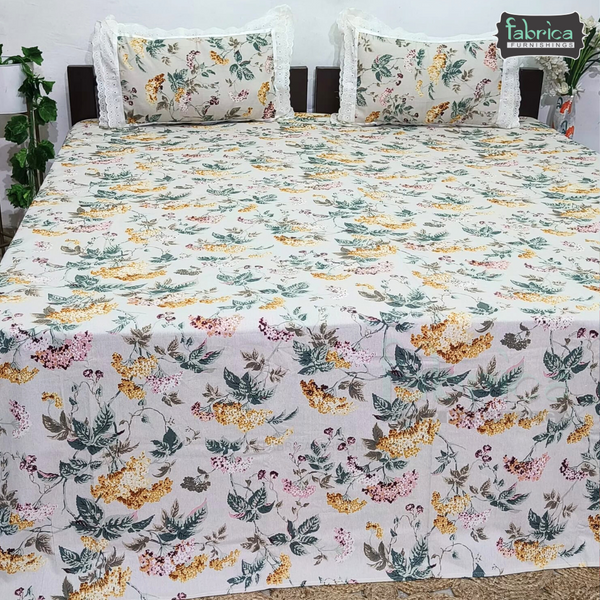 Traditional Anokhi Prints Pure Cotton King Size Lacework  Bedsheet