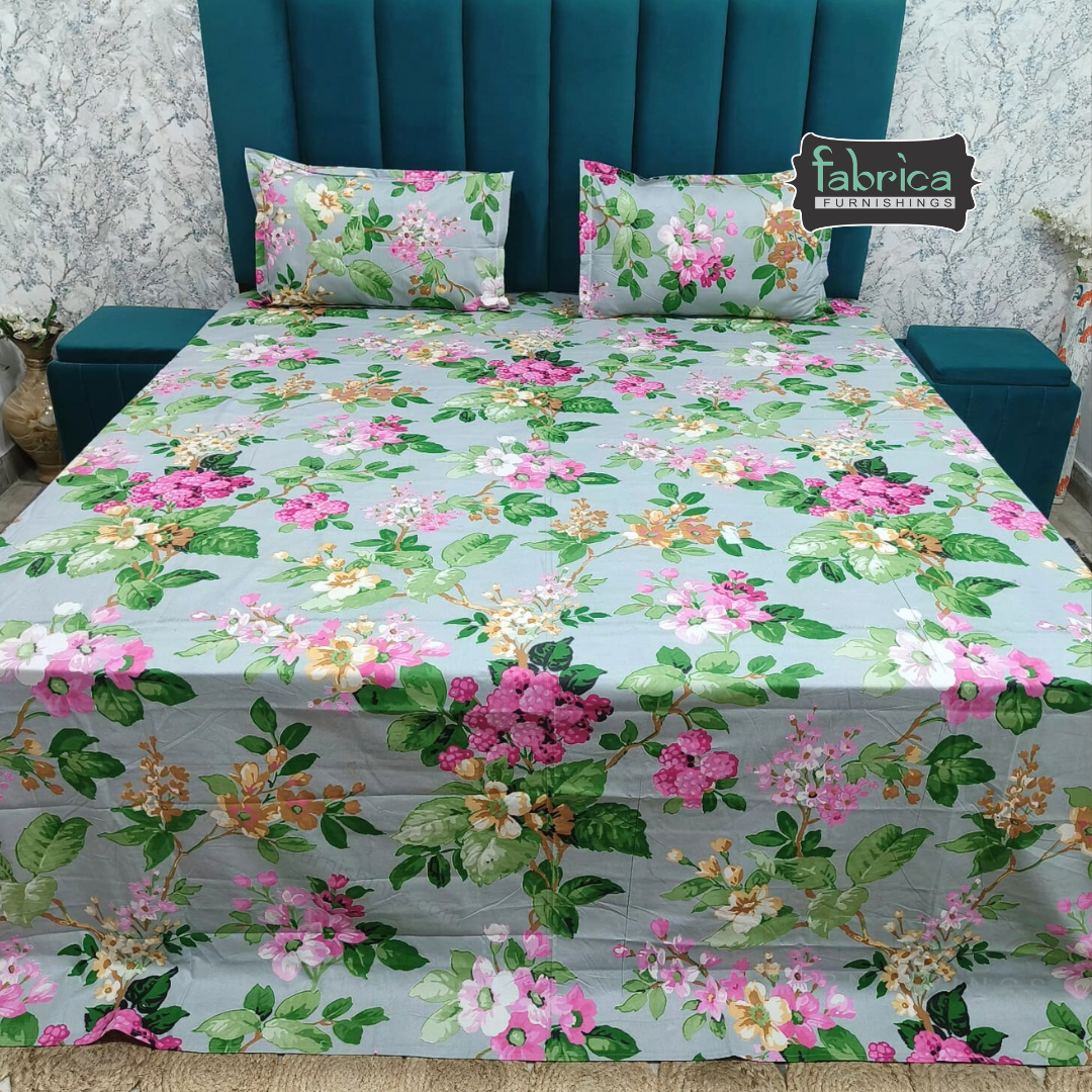 Sadabahar Anokhi Printed Pure Cotton  King Size Bedsheet Set