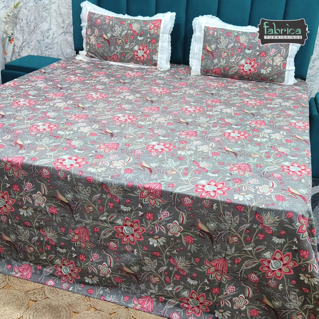 Traditional Anokhi Prints Pure Cotton King Size Lacework  Bedsheet