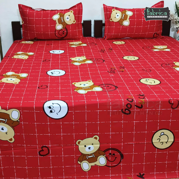 Fabby Home cartoon Print Cotton Double Bedsheet