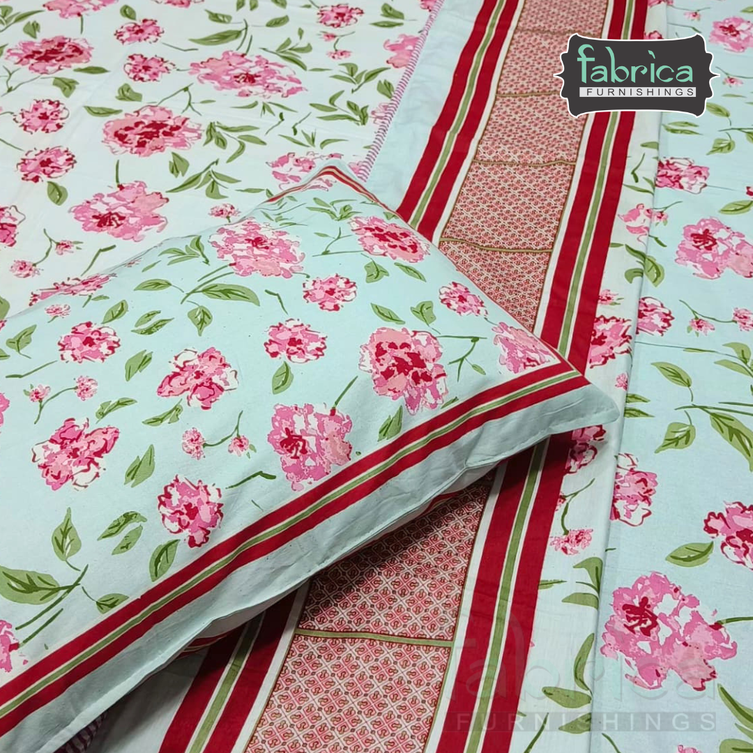 Discharge Printed Pure cotton King Size 4 pcs Bedding Set