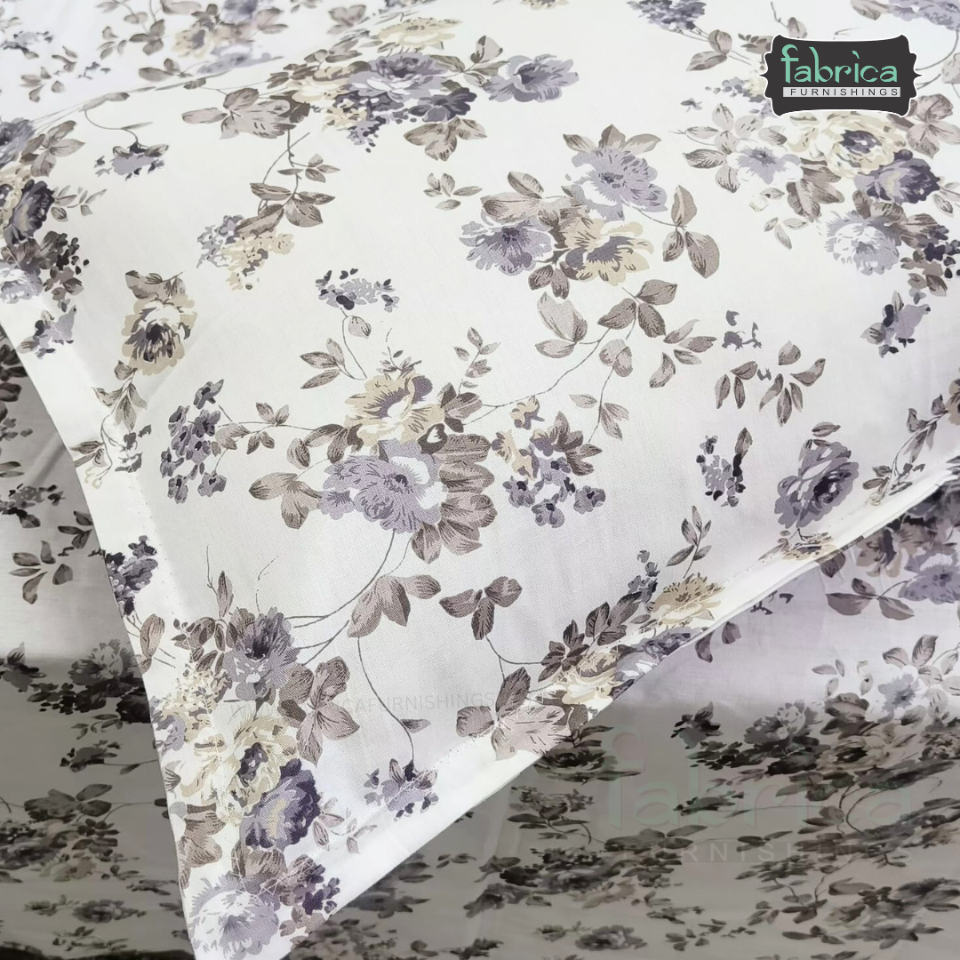 Petal Paradise Queen Size Pure Cotton Printed Bedsheet