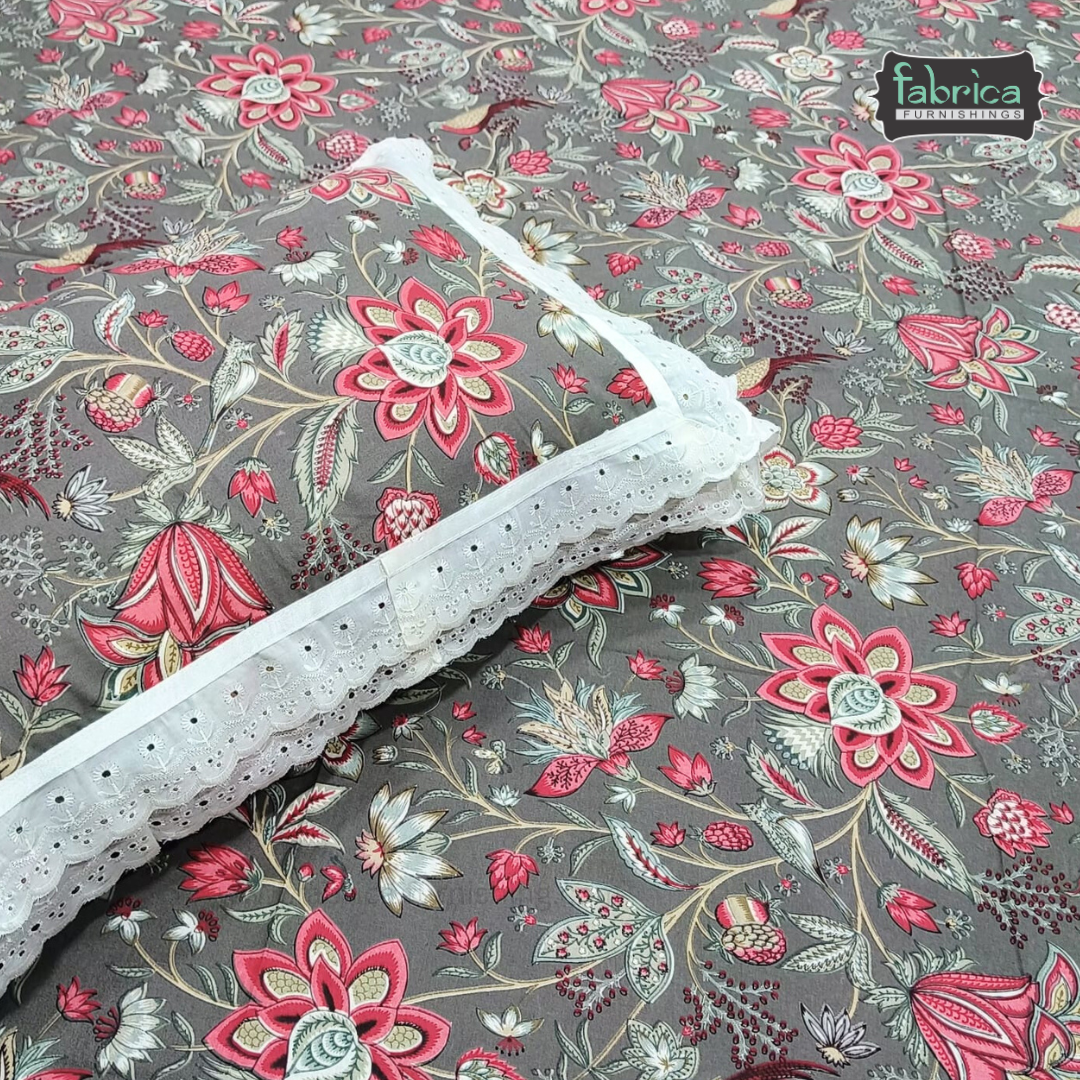 Traditional Anokhi Prints Pure Cotton King Size Lacework  Bedsheet