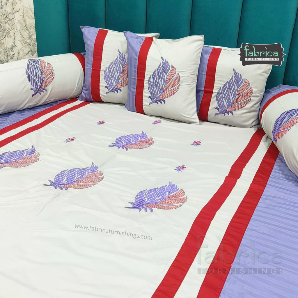 Decor Classic Designer Pure Cotton 8 Pcs Embroidered Diwan Set