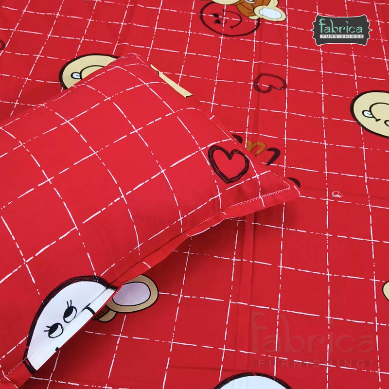 Fabby Home cartoon Print Cotton Double Bedsheet