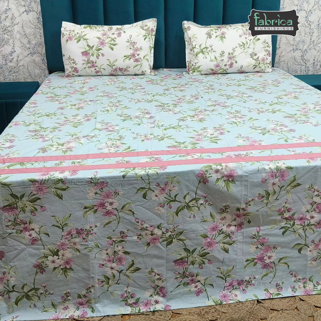 Floral Magic Printed Pure Cotton King Size Bedsheet Set