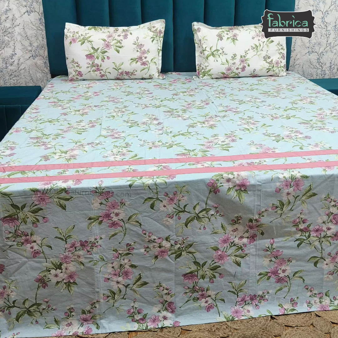 Floral Magic Printed Pure Cotton King Size Bedsheet Set