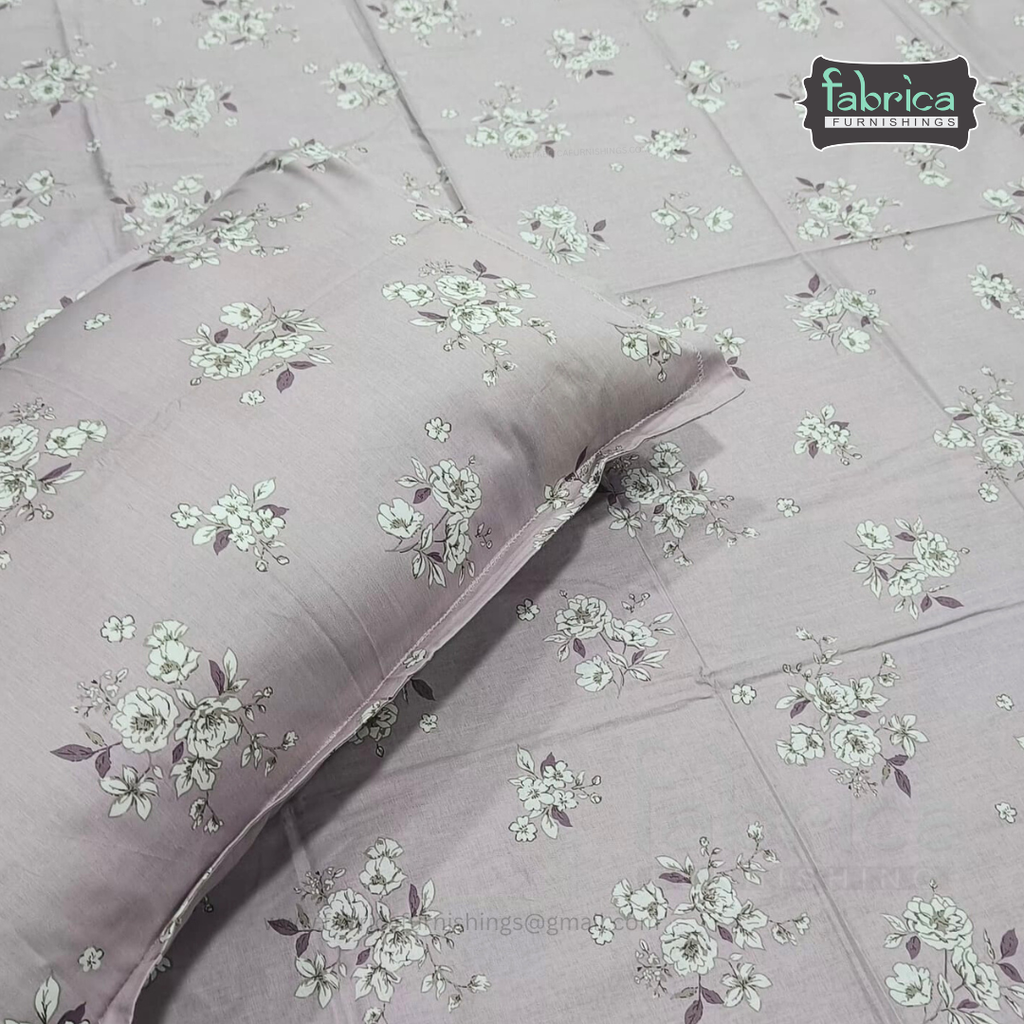 Calm Petals  Printed Pure Cotton Single Bed Sheet