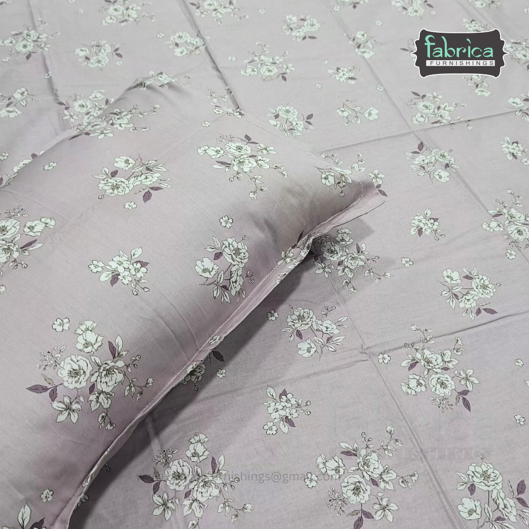 Calm Petals  Printed Pure Cotton Single Bed Sheet