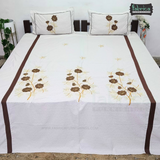 Fabby Decor Designer Pure Cotton King Size Embroidered Bedsheet