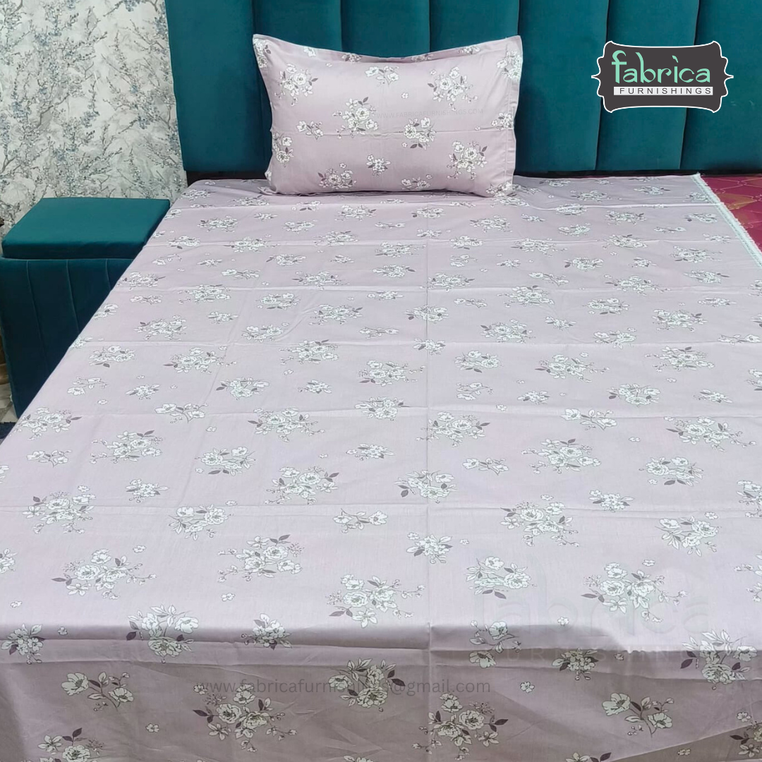 Calm Petals  Printed Pure Cotton Single Bed Sheet