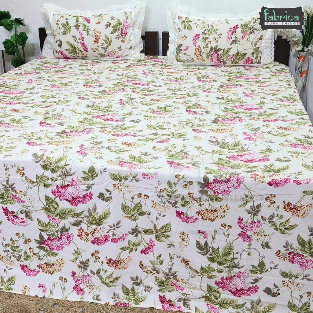 Traditional Anokhi Prints Pure Cotton King Size Lacework  Bedsheet