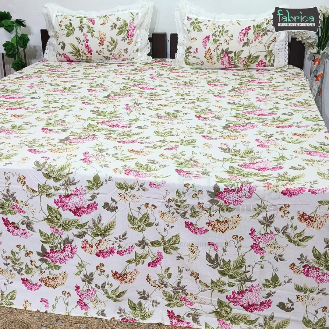 Traditional Anokhi Prints Pure Cotton King Size Lacework  Bedsheet