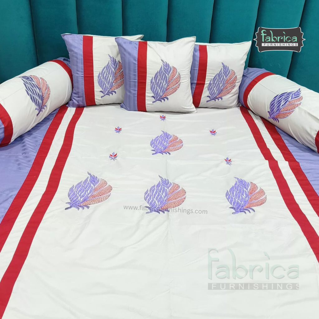 Decor Classic Designer Pure Cotton 8 Pcs Embroidered Diwan Set