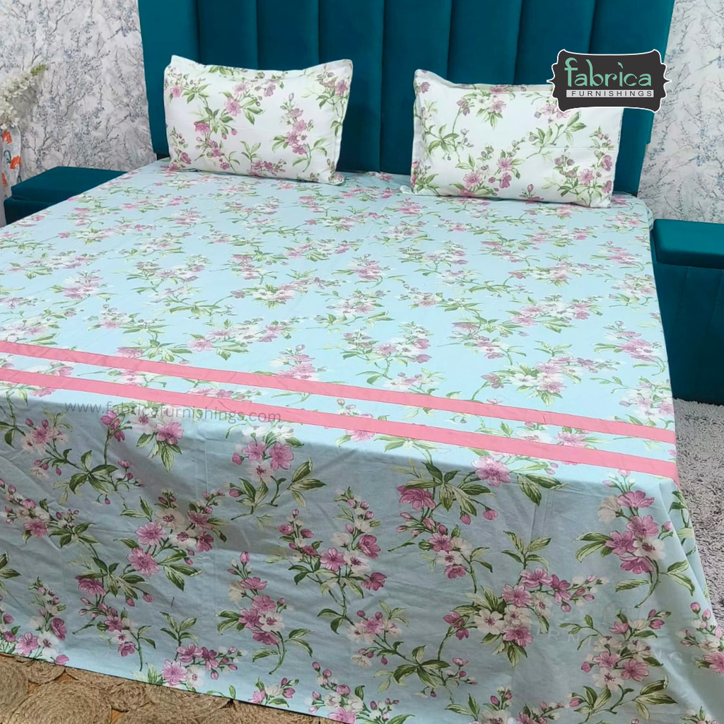 Floral Magic Printed Pure Cotton King Size Bedsheet Set