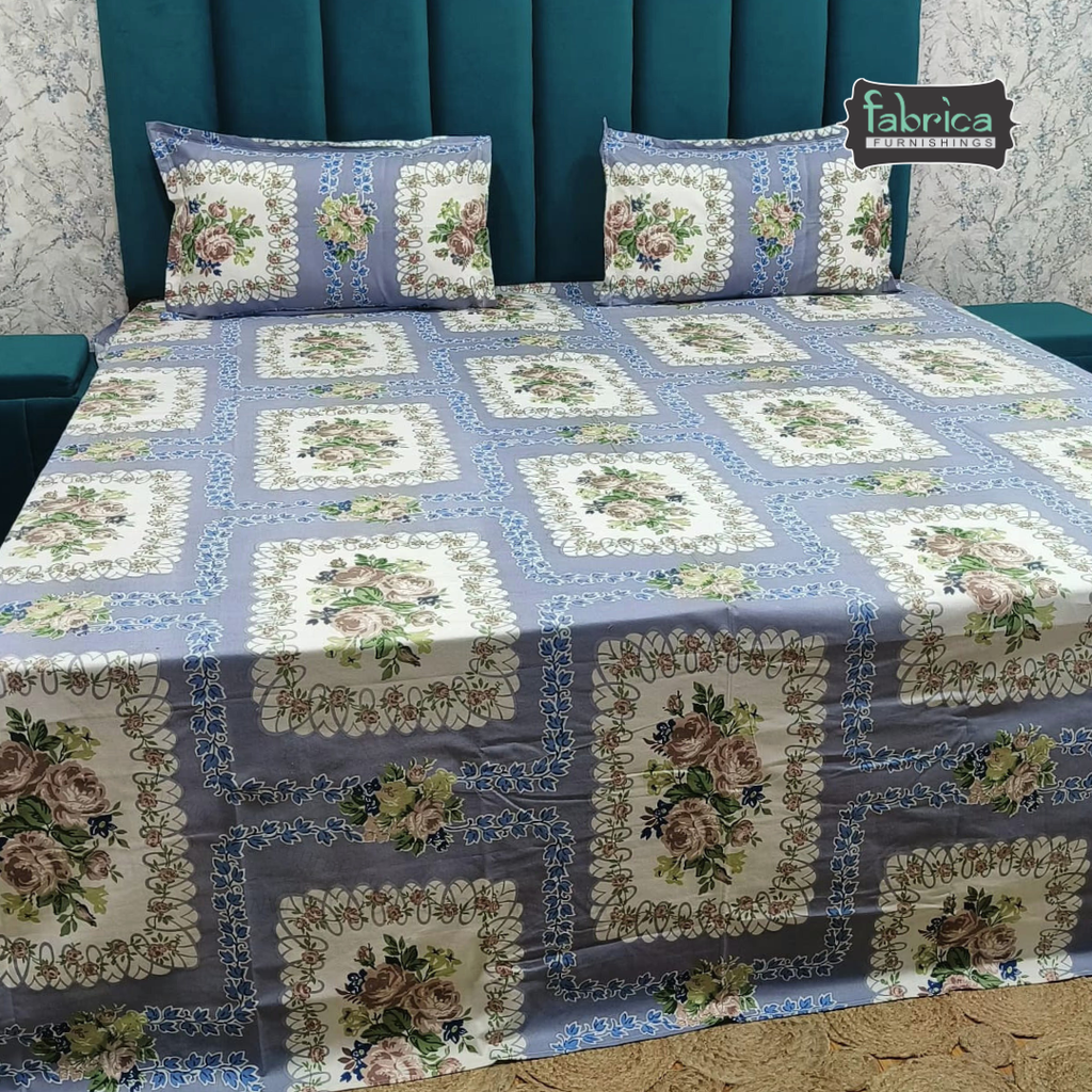 Sadabahar Anokhi Printed Pure Cotton  King Size Bedsheet Set