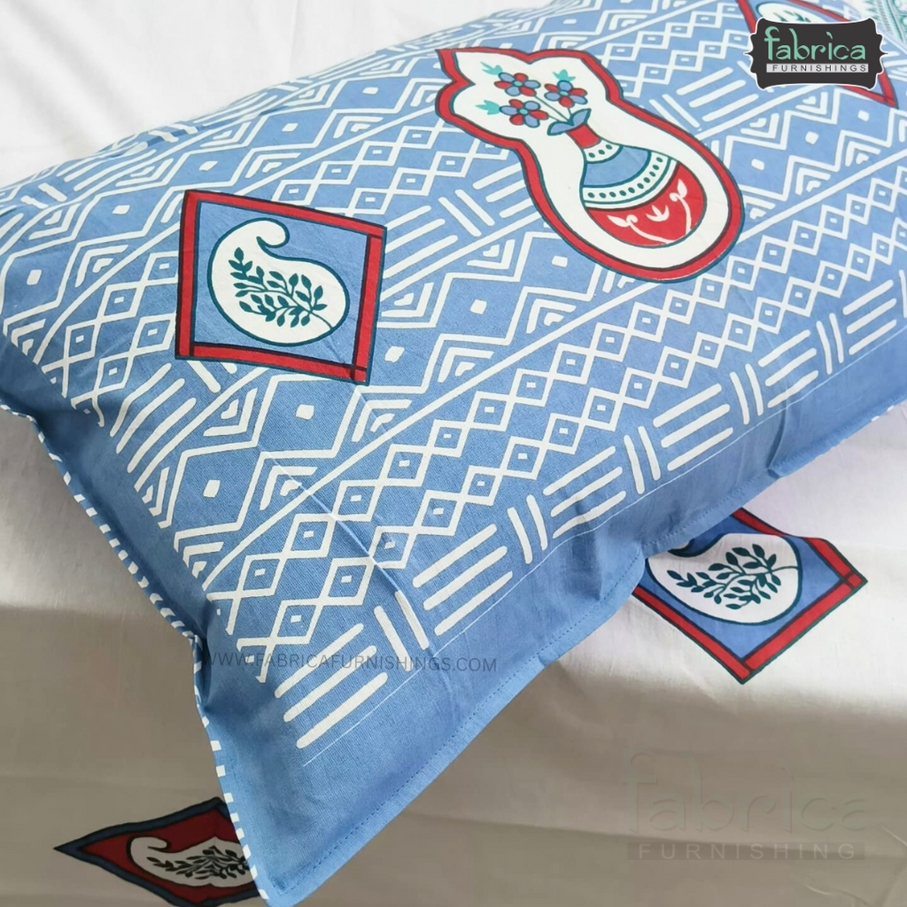 Gulmohar Printed Premium Pure Cotton King size Bed Sheets