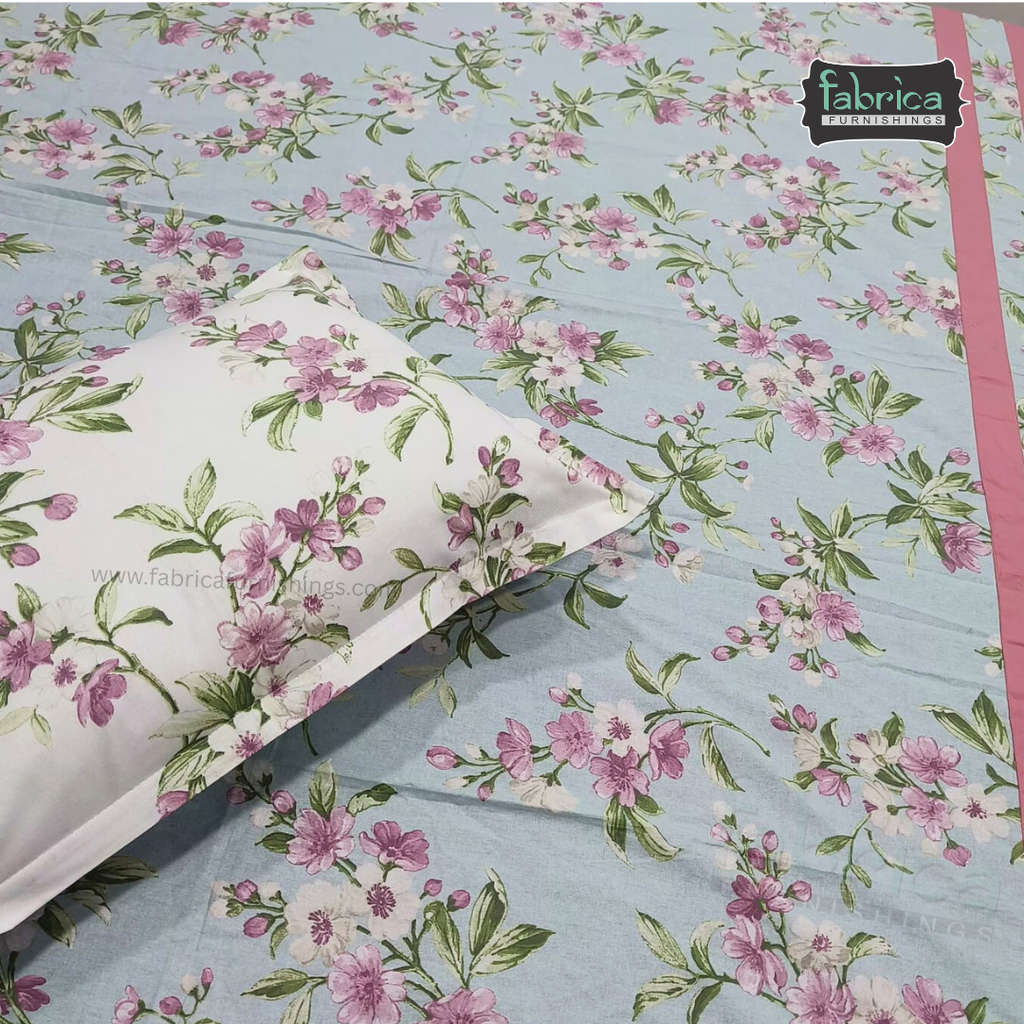 Floral Magic Printed Pure Cotton King Size Bedsheet Set