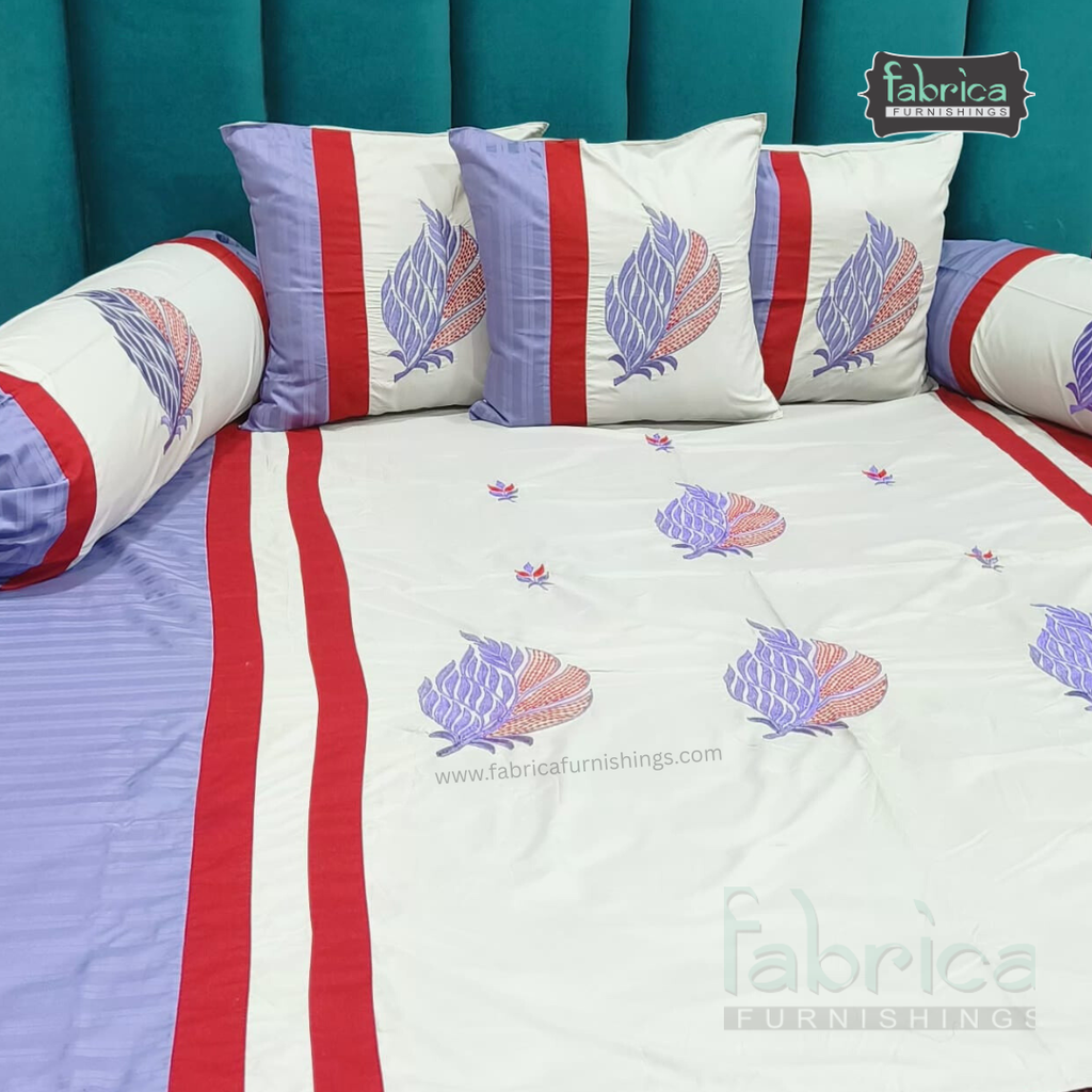 Decor Classic Designer Pure Cotton 8 Pcs Embroidered Diwan Set