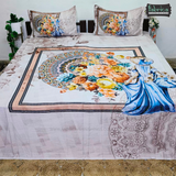 Fab Decor Pure Cotton Digital Print Super Kingsize Bedsheet (400TC)