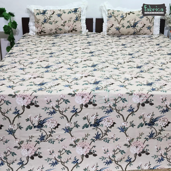 Traditional Anokhi Prints Pure Cotton King Size Lacework  Bedsheet