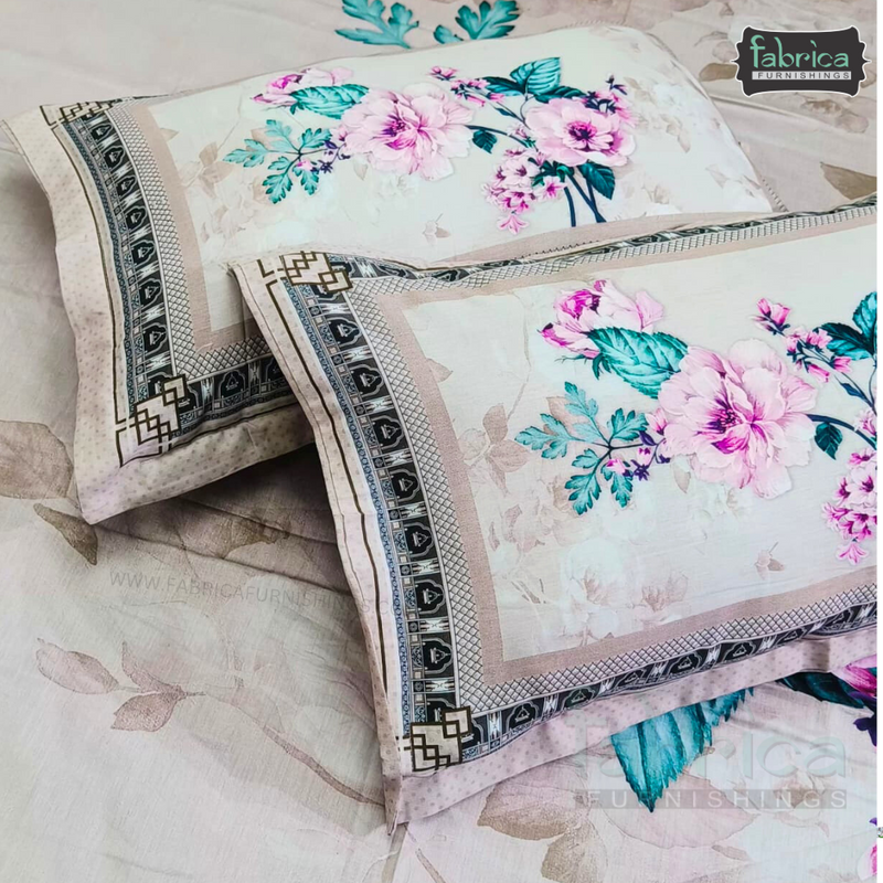Fab Decor Pure Cotton Digital Print Super Kingsize Bedsheet (400TC)