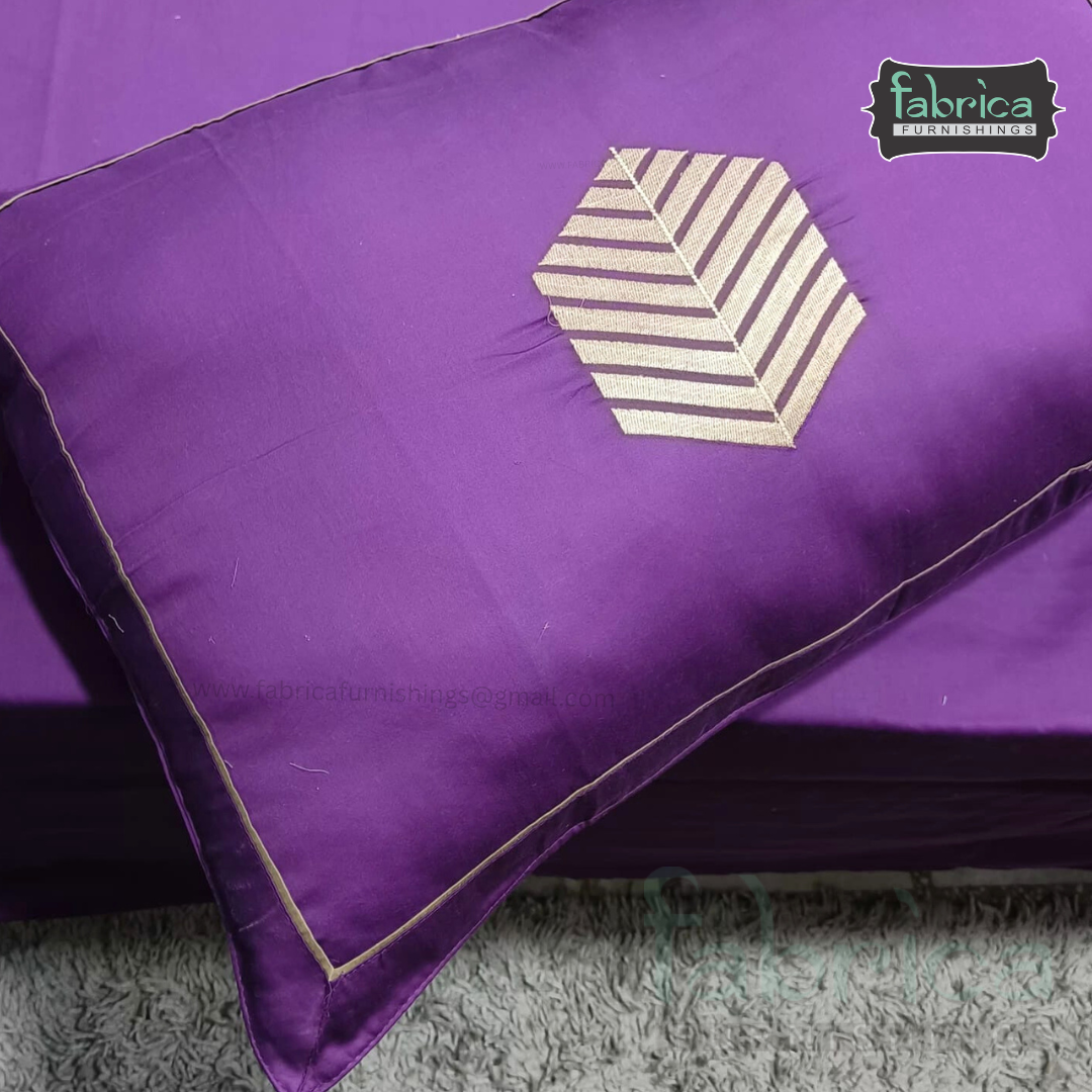 Artistic Thread Work Pure Cotton King Size Embroidered Bedsheet