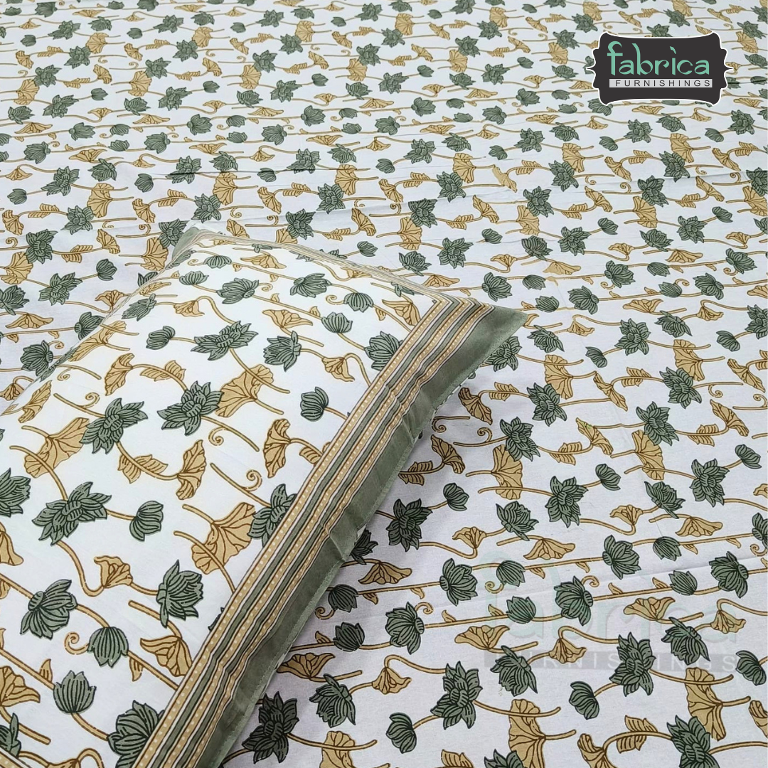 Gulnaar Printed Pure Cotton king size Bedsheet Set