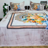 Fab Decor Pure Cotton Digital Print Super Kingsize Bedsheet (400TC)