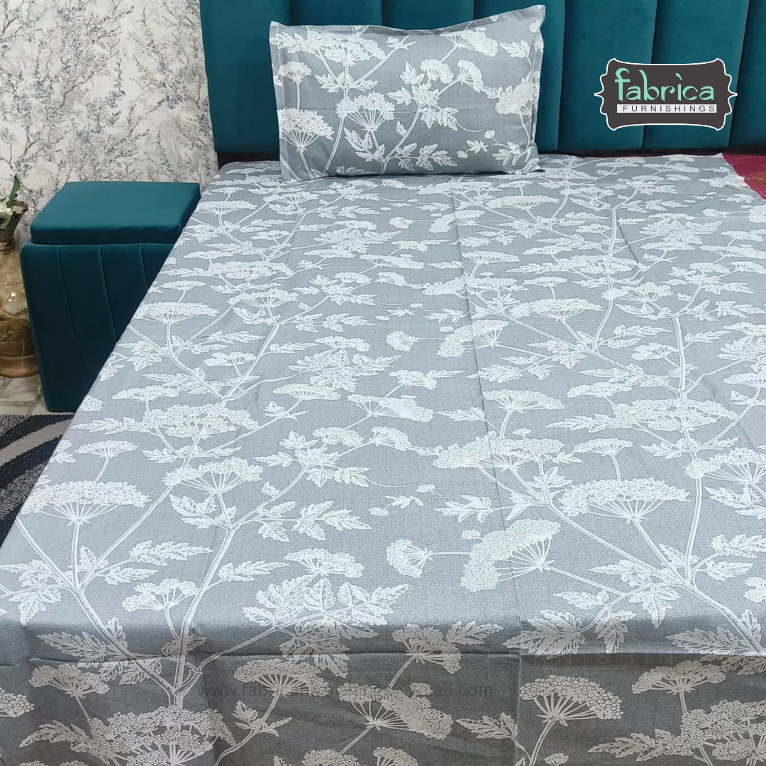 Calm Petals  Printed Pure Cotton Single Bed Sheet