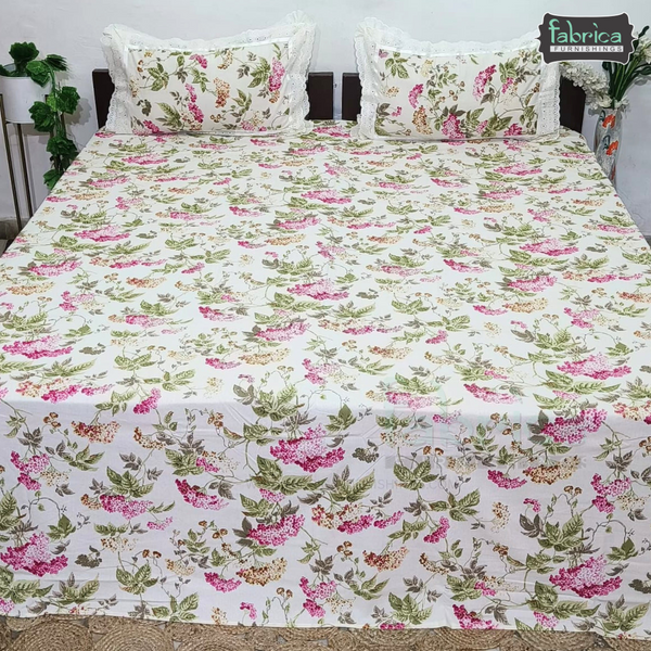 Traditional Anokhi Prints Pure Cotton King Size Lacework  Bedsheet