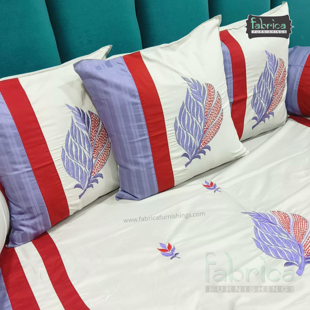 Decor Classic Designer Pure Cotton 8 Pcs Embroidered Diwan Set