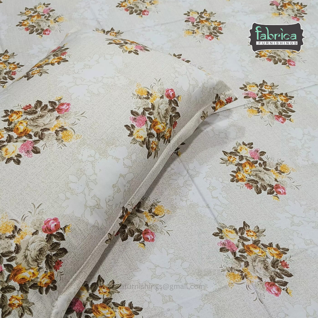 Calm Petals  Printed Pure Cotton Single Bed Sheet