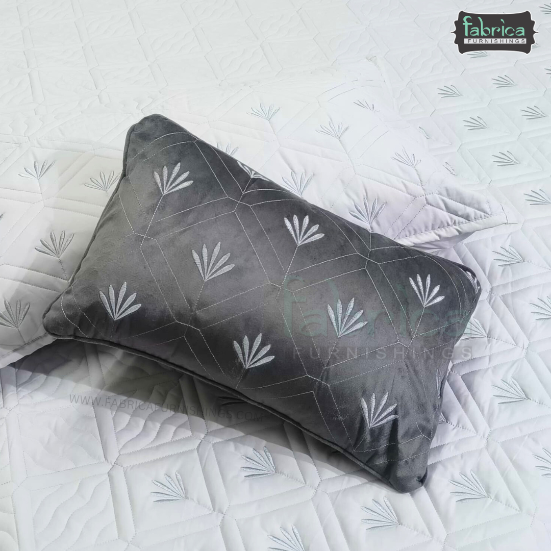 Monarch Quilted Embroidered 5 Piece Bedding Set