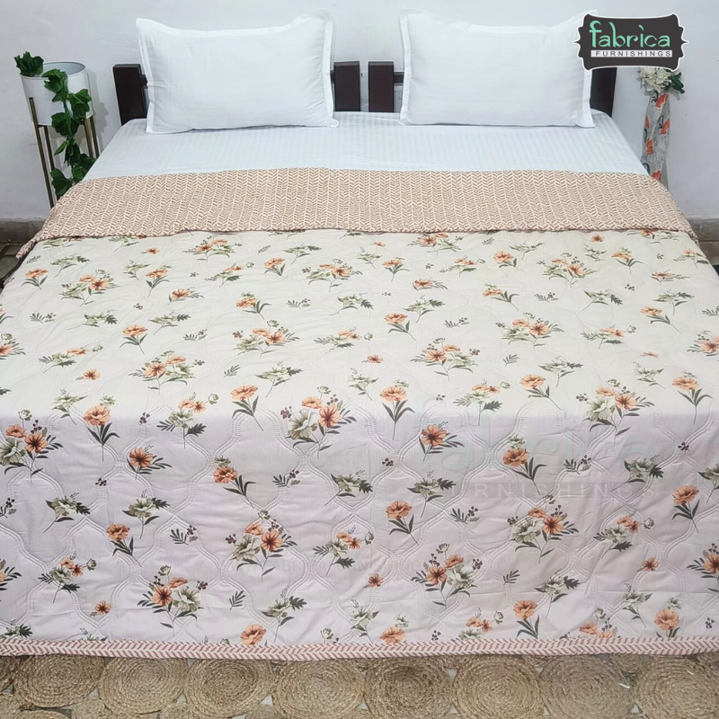 Floral Double Bed Printed Comforter(Quilt)