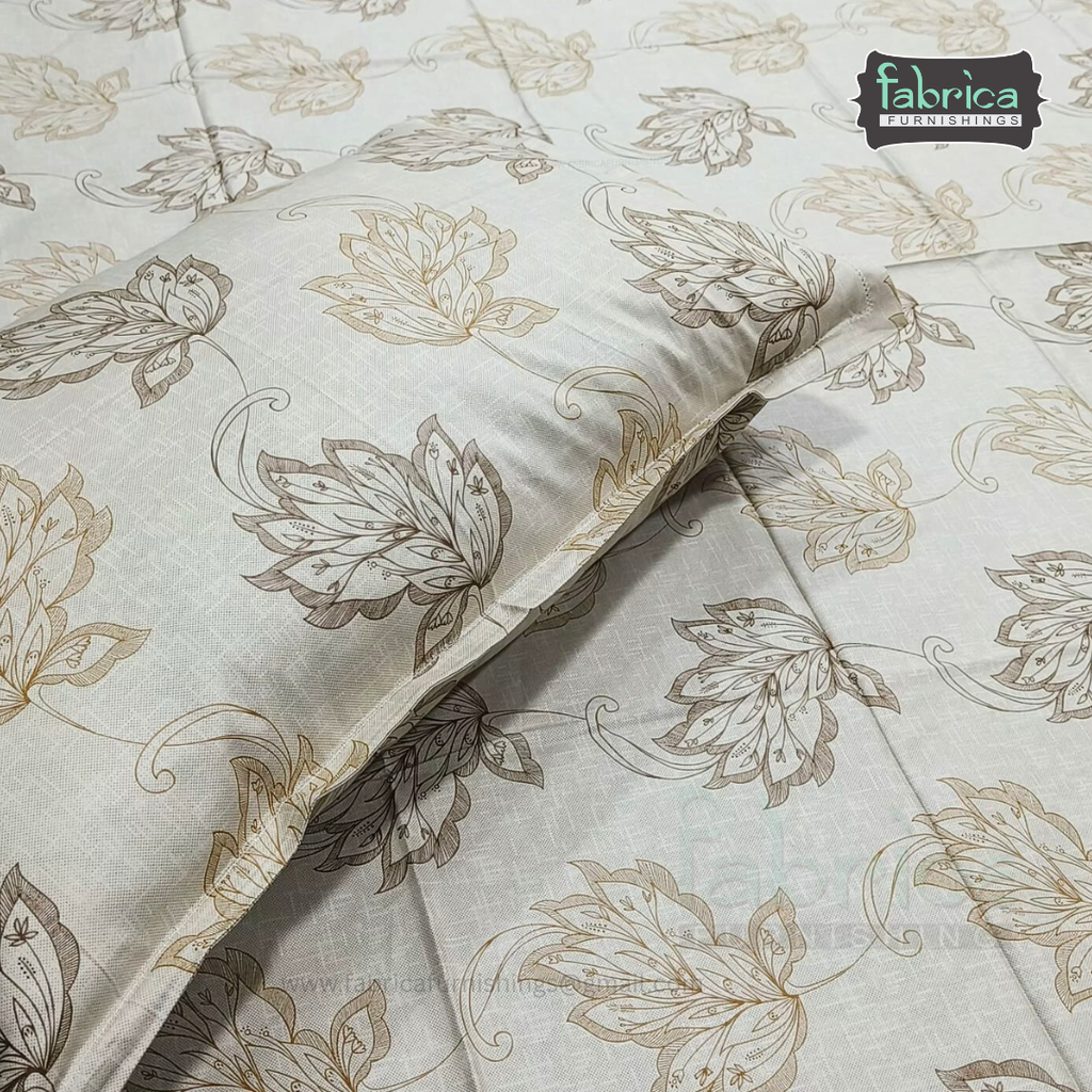 Calm Petals  Printed Pure Cotton Single Bed Sheet