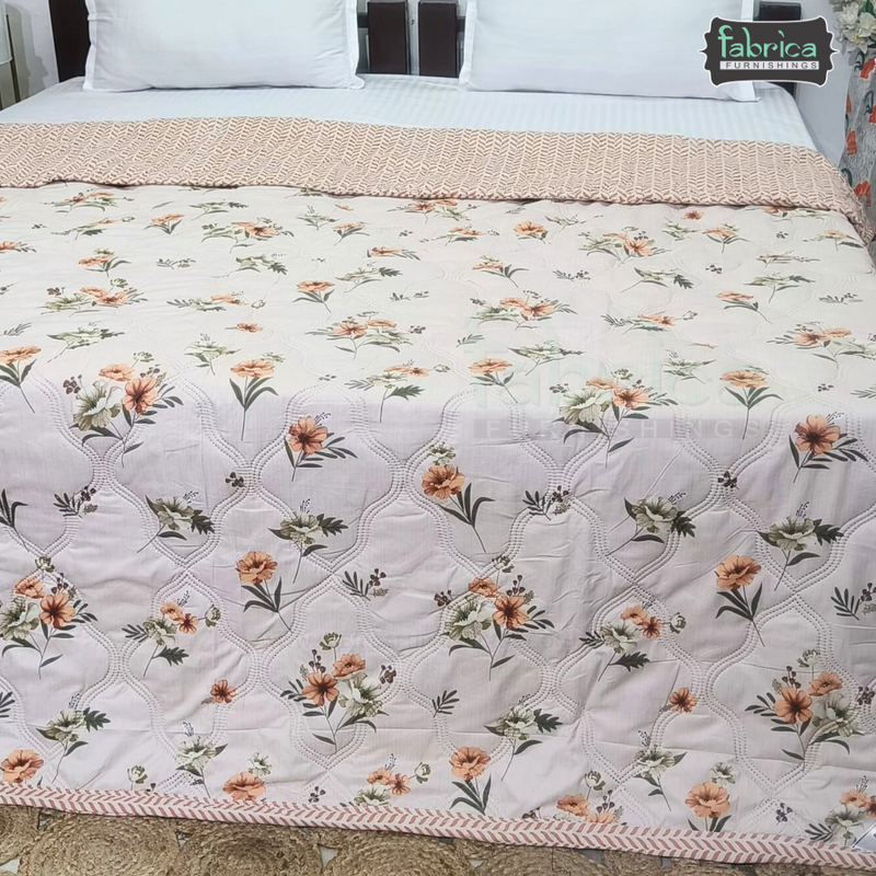Floral Double Bed Printed Comforter(Quilt)