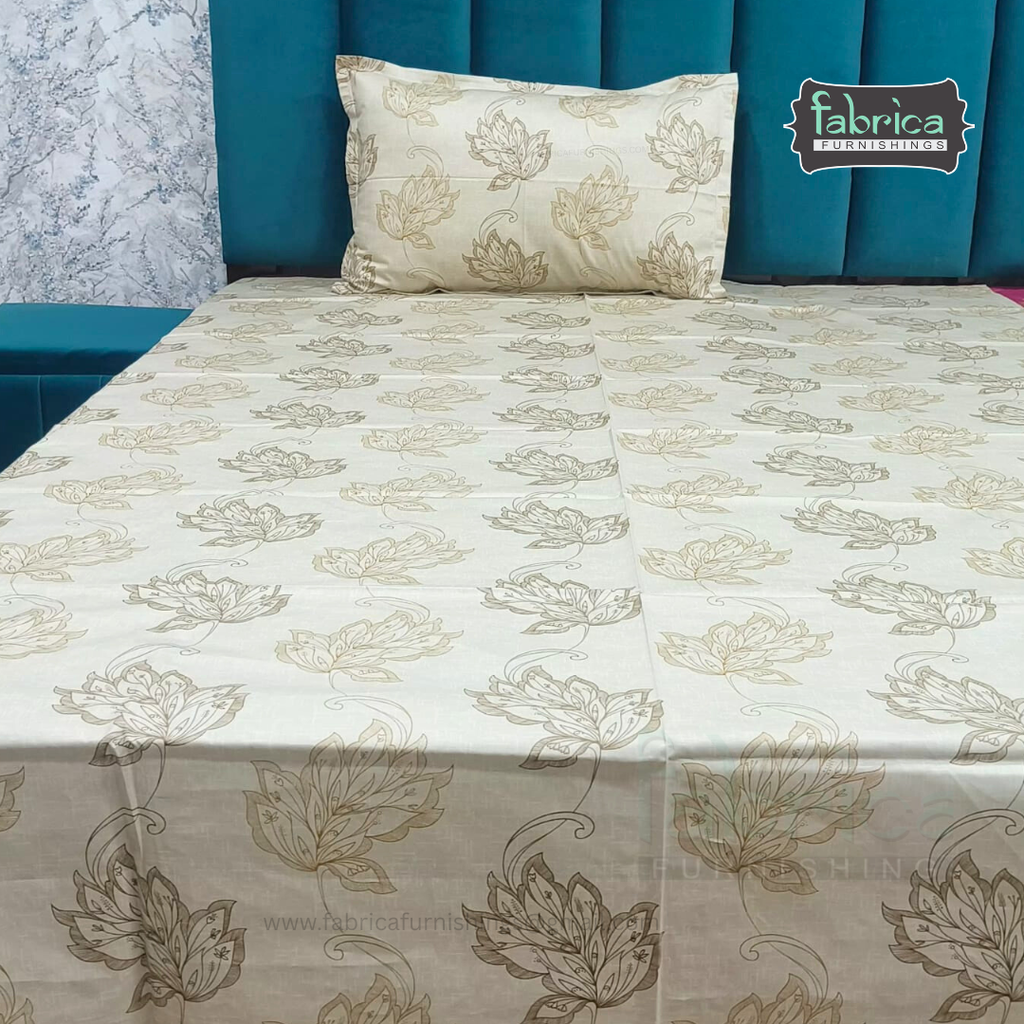 Calm Petals  Printed Pure Cotton Single Bed Sheet